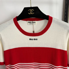 MIUMIU SHORT-SLEEVE KNIT TOP STYLE 360