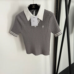 DIOR 25S SHORT-SLEEVE KNIT TOP STYLE 098