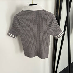 DIOR 25S SHORT-SLEEVE KNIT TOP STYLE 098
