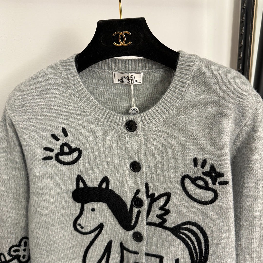 HERMES 25S KNITTED CARDIGAN JACKET 469