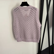 MIUMIU 26S HOLLOW OUT V-NECK VEST 1013