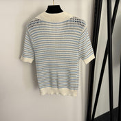 CHANEL 26S SHORT-SLEEVE KNIT POLO SHIRT 1003