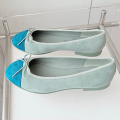 BALLET FLAT IN CERULEAN BLUE MIX PEARL GRAY SUEDE