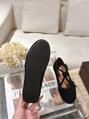 ALAIA 25S BALLET TECKEL IN BLACK SUEDE