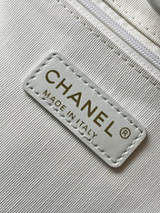 CHANEL 25S SHOPPING BAG 35 IN CREAM WHITE AND YELLOW CANVAS
