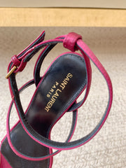 HIGH FLIP FLOPS SANDAL WITH STRAP IN HOT PINK SILK