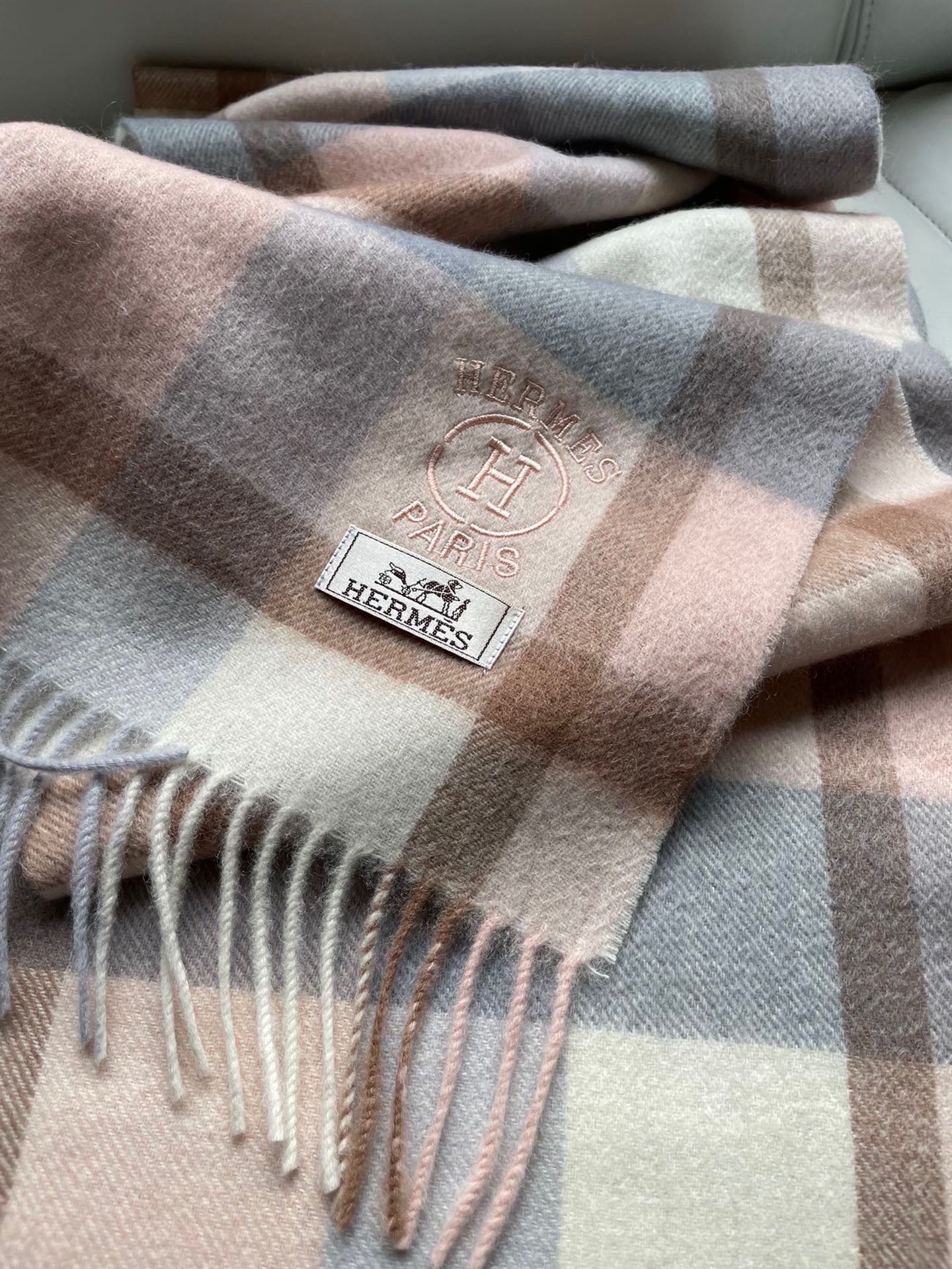 SCARF 180 CM IN LIGHT PINK CARO CASHMERE