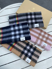 CHECK SCARF 200 CM IN GRAY GRAPHITE MIX BLACK 394752