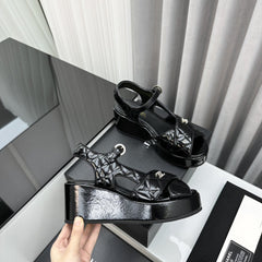 high heel sandals black quilted lambskin 95