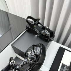 high heel sandals black quilted lambskin 95