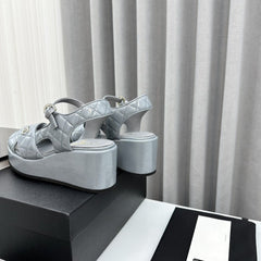 high heel sandals grey lambskin 95