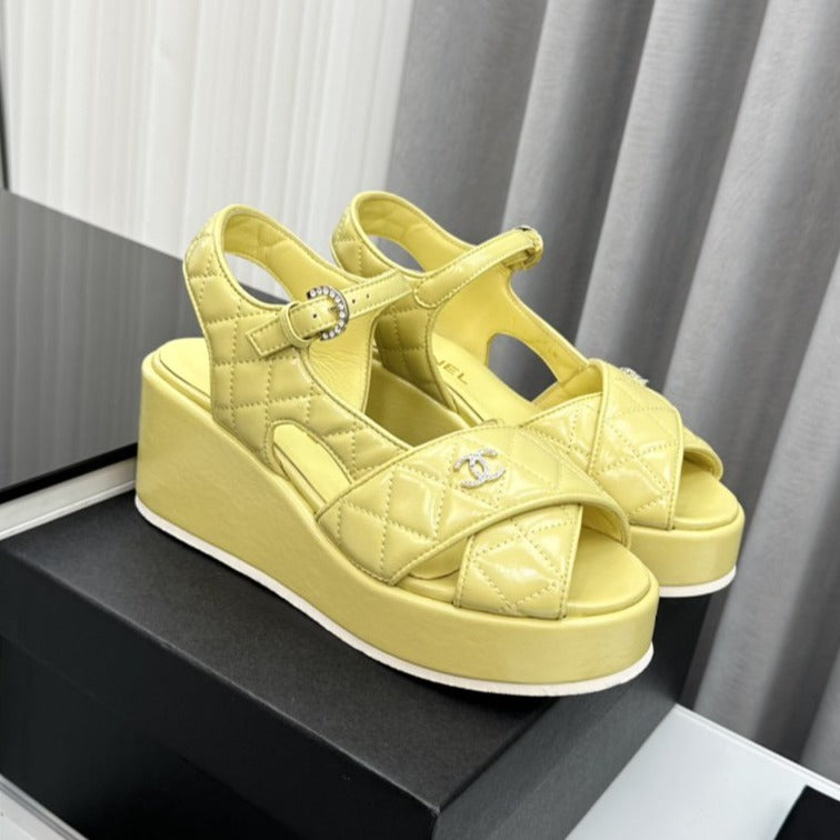 high heel sandals lime quilted lambskin 95