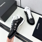 SPORTS SHOES IN GLOSSY BLACK CALFSKIN