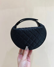 CHANEL 25S HALFMOON BAG 18 IN BLACK CALFSKIN
