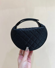 CHANEL 25S HALFMOON BAG 18 IN BLACK CALFSKIN
