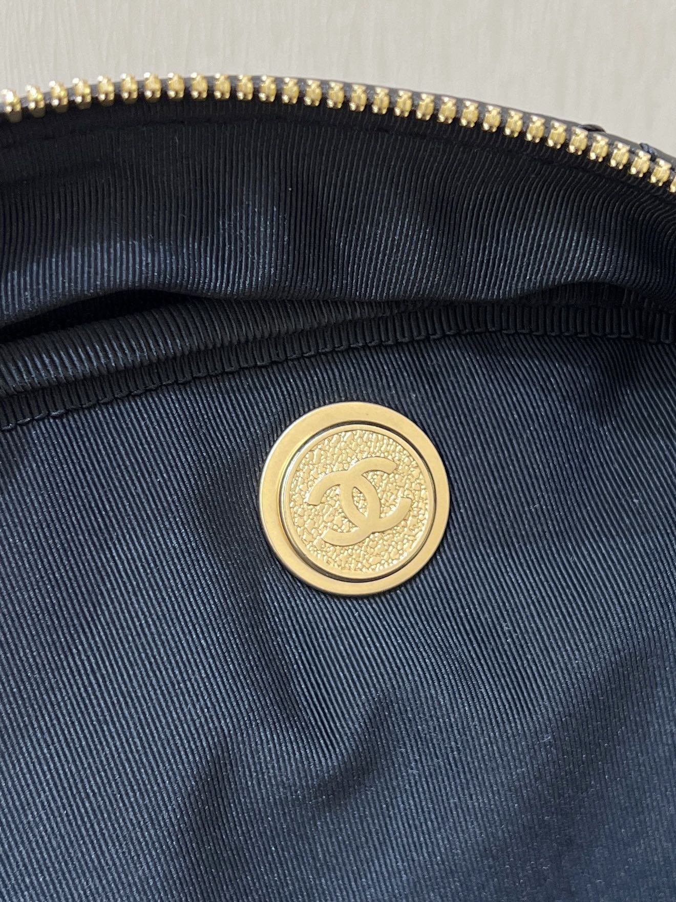 BOWLING BAG 44 IN BLACK SOFT LAMBSKIN GOLD HARDWARE