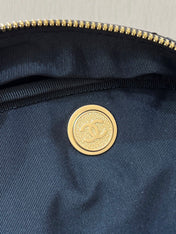 BOWLING BAG 44 IN BLACK SOFT LAMBSKIN GOLD HARDWARE