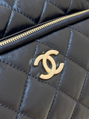 CHANEL CAMERA BAG 24 IN CONGO BLACK SHINY CALFSKIN GOLD CHAIN
