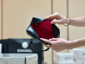 25S CHANEL CAMBON BOSTON BAG 27 IN FULL BLACK CALFSKIN