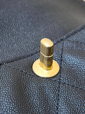 CHANEL 25S HOBO BAG 24 IN BLACK HAAS SOFT COWHIDE FABRIC