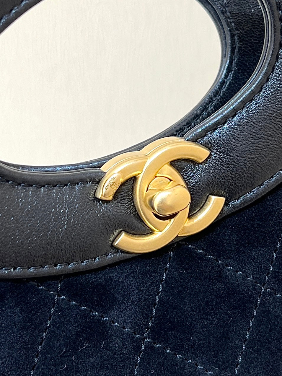 CHANEL 25S MINI SHOPPING BAG 23 IN BLACK LAMBSKIN AND SUEDE