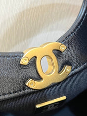 CHANEL 25S MINI SHOPPING BAG 23 IN BLACK LAMBSKIN AND SUEDE