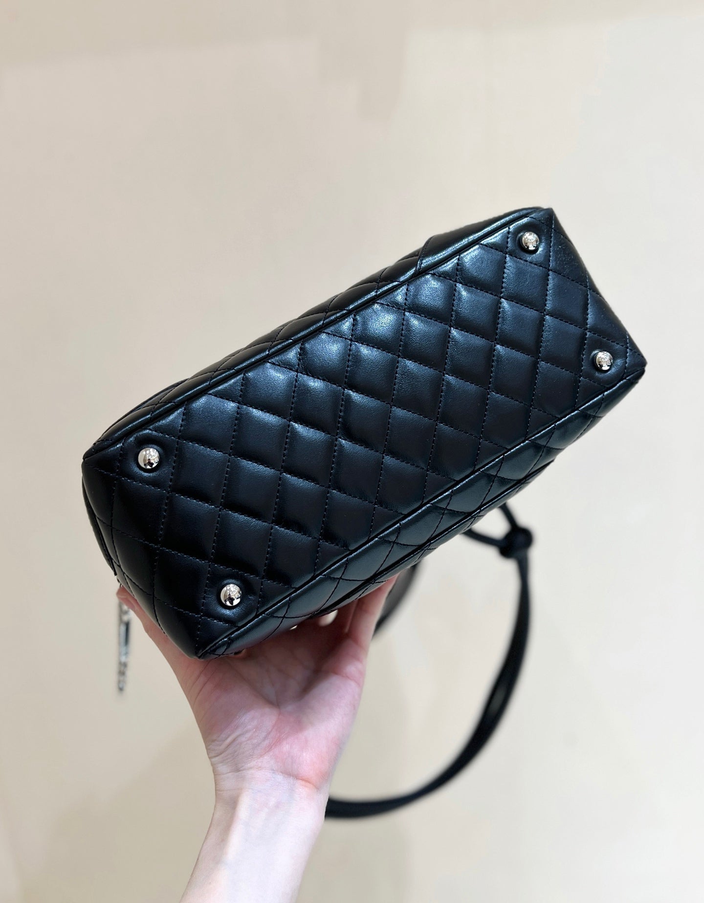 25S CHANEL CAMBON BOSTON BAG 27 IN FULL BLACK CALFSKIN