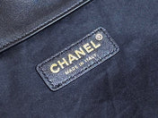 MEDIUM MAXI SHOPPING BAG 47 IN BLACK CALFSKIN GOLD-TONE METAL