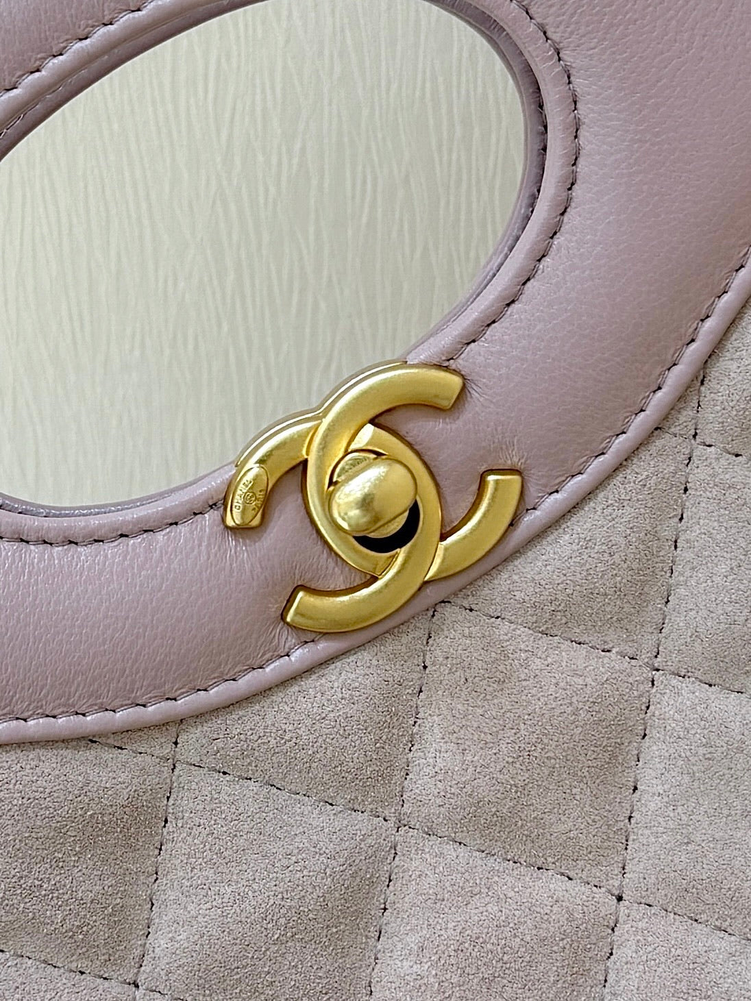 CHANEL 25S MINI SHOPPING BAG 23 IN LIGHT PINK LAMBSKIN AND SUEDE