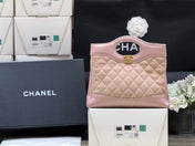 CHANEL 25S MINI SHOPPING BAG 23 IN LIGHT PINK LAMBSKIN AND SUEDE