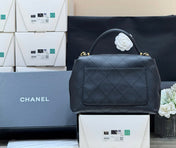 CHANEL 25S MEDIUM FLAP BAG 28 IN BLACK CALFSKIN GOLD HARDWARE