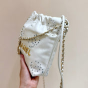 25S CHANEL MINI BAG 20 IN  IVORY LAMBSKIN