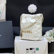 25S CHANEL MINI BAG 20 IN  IVORY LAMBSKIN