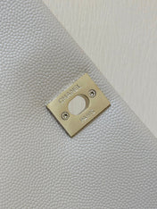 CHANEL 25S COCO CRUSH HANDLE 18 IN NUDE CALFSKIN GOLD HARDWARE