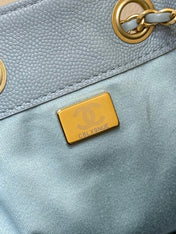 CHANEL 25S HANDBAG IN LIGHT BLUE 30 GRAINED CALFSKIN GOLD HARDWARE