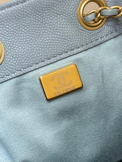 CHANEL 25S HOBO BAG 30 IN LIGHT BLUE CAVIAR WITH GOLD HARDWARE