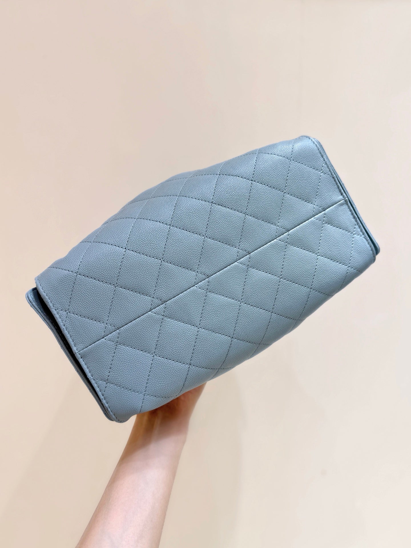 CHANEL 25S HOBO BAG 30 IN LIGHT BLUE CAVIAR WITH GOLD HARDWARE