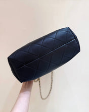 CHANEL 25S SHOPPING BAG 33 IN GREY AND BLACK SUEDE CALFSKIN