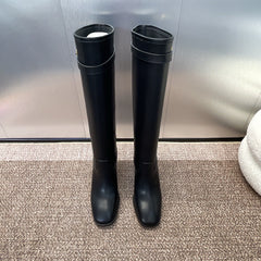DIOR 25S D-EMPREINTE COUTURE BOOTS 90MM IN BLACK CALFSKIN