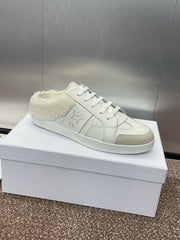STAR SNEAKER IN WHITE CALFSKIN AND SHEARLING