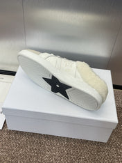 STAR SNEAKER IN WHITE CALFSKIN AND SHEARLING