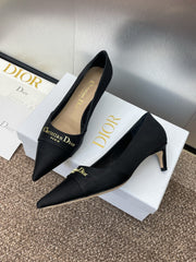 MY DD 25S HIGH HEEL 55MM IN BLACK FABRIC GOLD LOGO