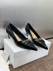 MY DD 25S HIGH HEEL 55MM IN BLACK LAMBSKIN GOLD LOGO