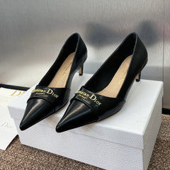 MY DD 25S HIGH HEEL 55MM IN BLACK LAMBSKIN GOLD LOGO