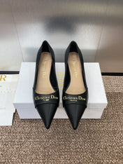 MY DD 25S HIGH HEEL 55MM IN BLACK CALFSKIN GOLD LOGO