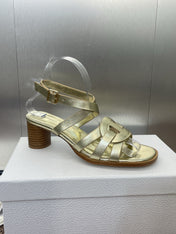 D-CLUB HIGH HEEL SLIDE 25S 55MM IN GOLD GLOSSY CALFSKIN