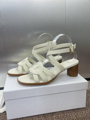 D-CLUB HIGH HEEL SLIDE 25S 55MM IN WHITE CALFSKIN