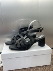 D-CLUB HIGH HEEL SLIDE 25S 55MM IN BLACK CALFSKIN