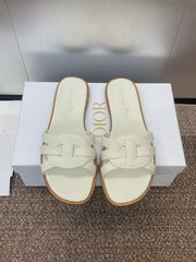 D-CLUB SLIDE SANDAL 25S IN WHITE CALFSKIN