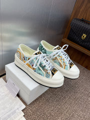 DIOR 25S WALK'N' SNEAKER IN MULTICOLOR DIOR OBLIQUE EMBROIDERED COTTON